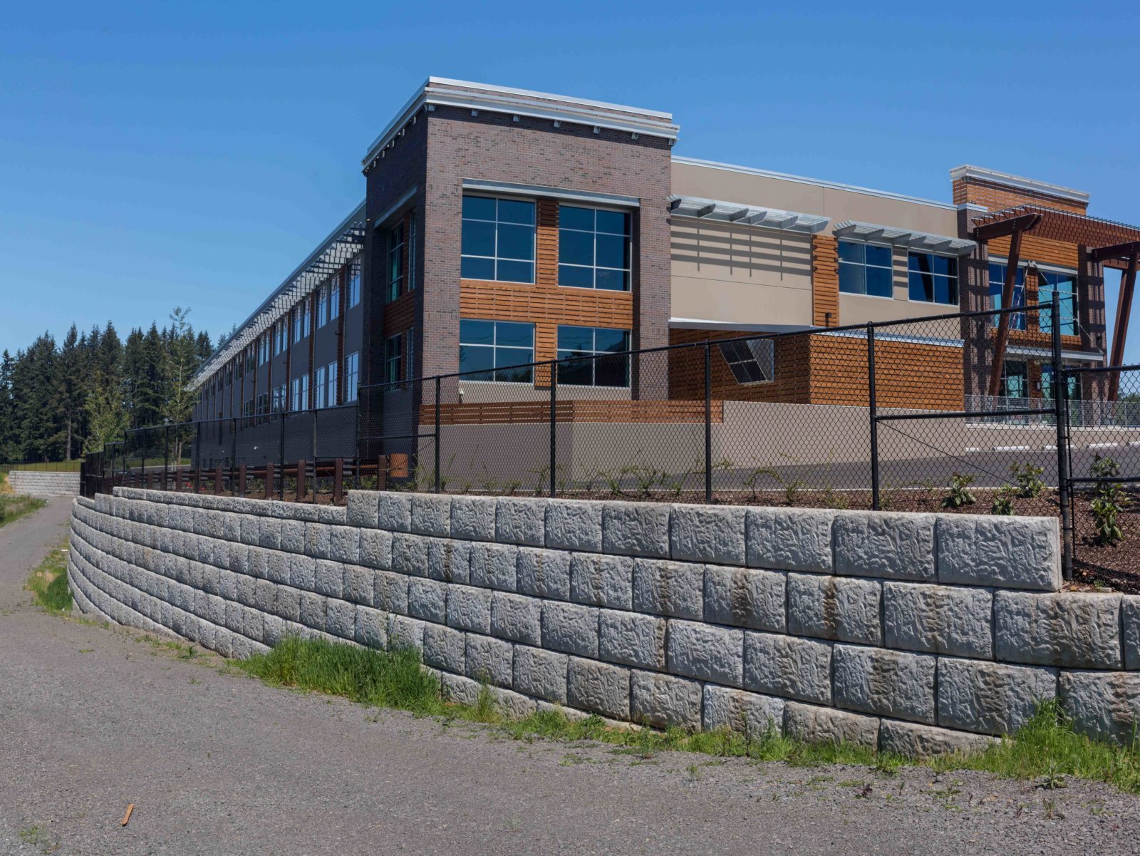 Dwyer Creek Business park, Camas, Washington, civil engineering, planning, surveying, retaining wall, completed project